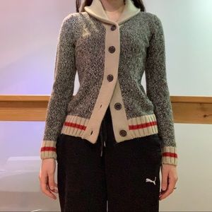 Knit sweater- sock monkey sweater/cardigan from Bluenotes
